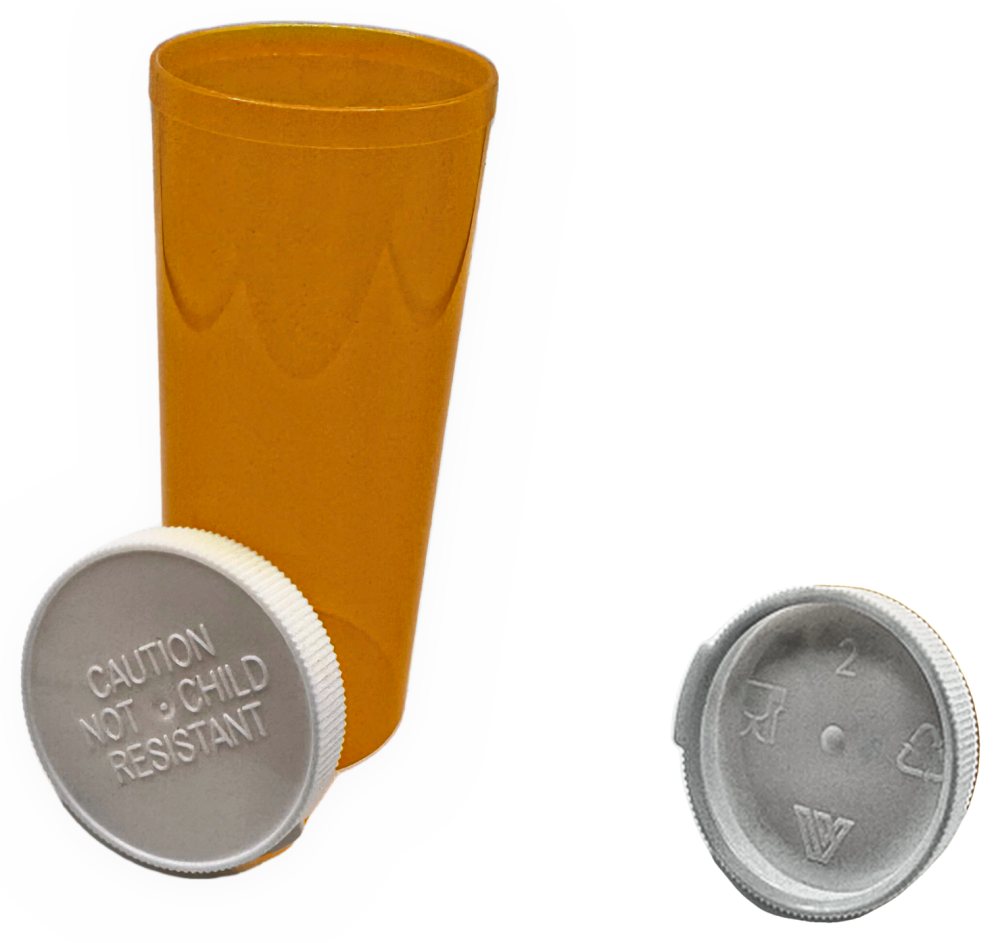 Plastic Pill Bottles with Easy Open Snap Caps
